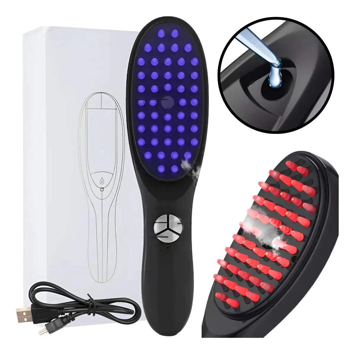 Cepillo LED Masajeador y Atomizador